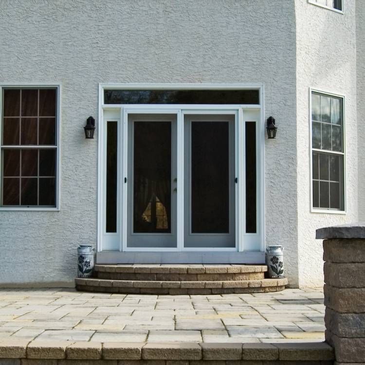 Hinged patio door close-up