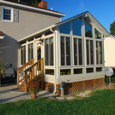 Patio enclosure with cathedral ceiling options