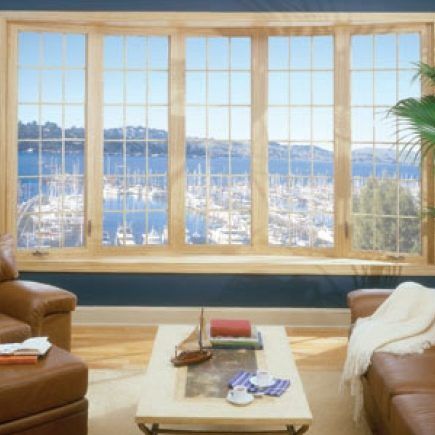 5 Panel Bow Window with Wood Veneer
